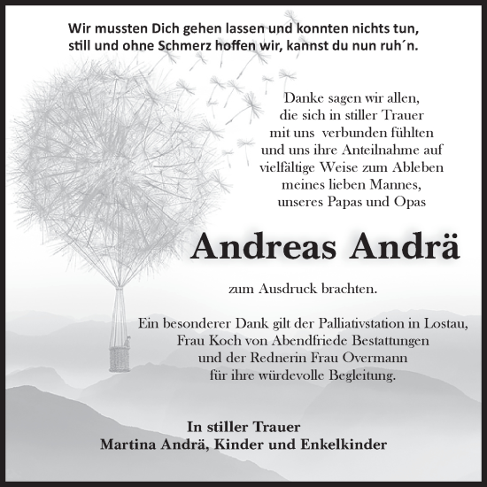 Traueranzeige von Andreas Andrä von Volksstimme Haldensleben/Wolmirstedt