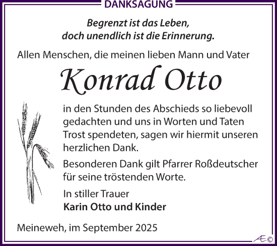 Traueranzeige von Konrad Otto von Trauerkombi Zeitz