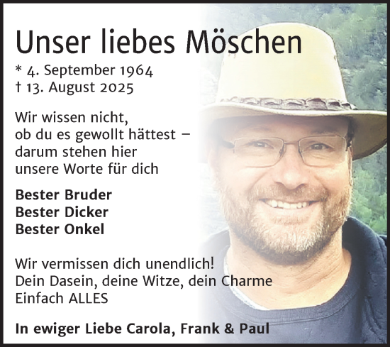 Traueranzeige von Möschen  von Trauerkombi Bitterfeld