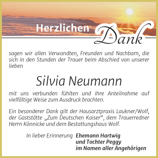 Traueranzeige von Silvia Neumann von Trauerkombi Weißenfels
