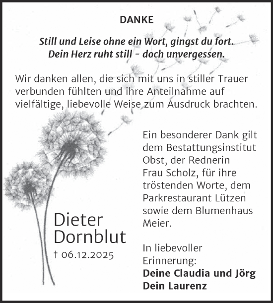 Traueranzeige von Dieter Meier von Trauerkombi Weißenfels