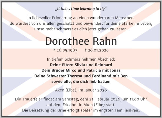 Traueranzeige von Dorothee Rahn von Trauerkombi Köthen