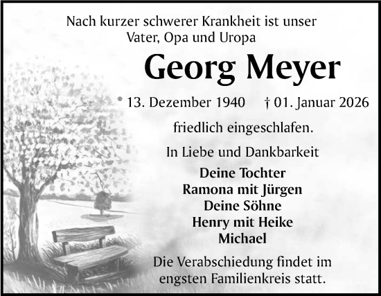 Traueranzeige von Georg Meyer von Trauerkombi Aschersleben