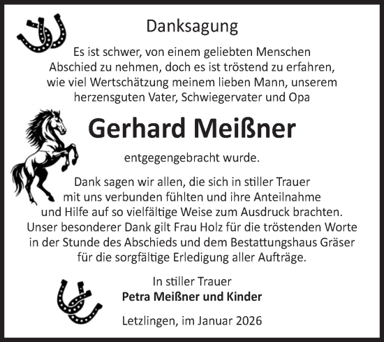 Traueranzeige von Gerhard Meißner von Volksstimme Altmark West