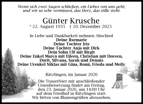 Traueranzeige von Günter Krusche von Volksstimme Haldensleben/Wolmirstedt