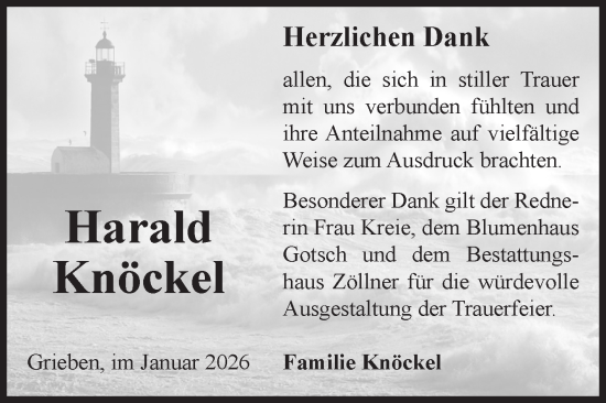 Traueranzeige von Harald Knöckel von Volksstimme Altmark Ost