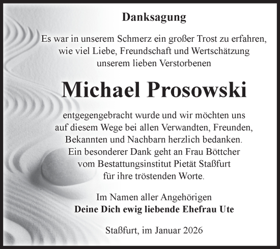 Traueranzeige von Michael Prosowski 