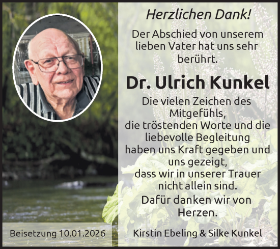 Traueranzeige von Ulrich Kunkel von Volksstimme Magdeburg