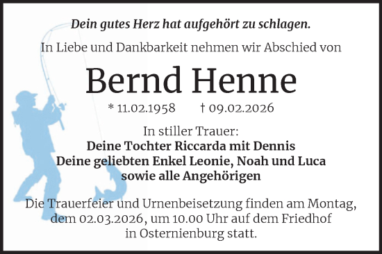 Traueranzeige von Bernd Henne von Trauerkombi Köthen