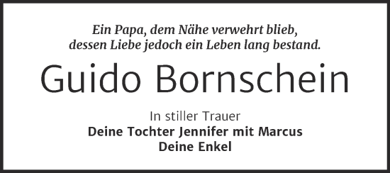 Traueranzeige von Guido Bornschein von Trauerkombi Wittenberg