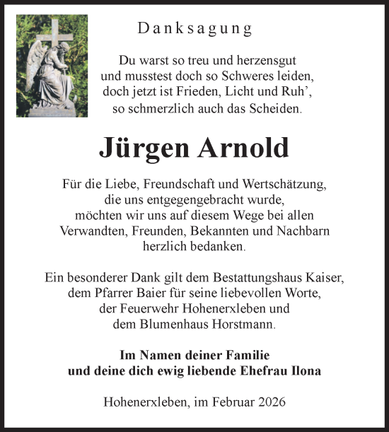 Traueranzeige von Jürgen Arnold 
