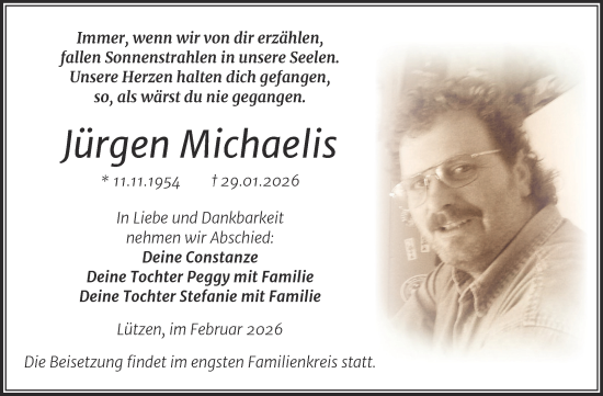 Traueranzeige von Jürgen Michaelis von Trauerkombi Weißenfels