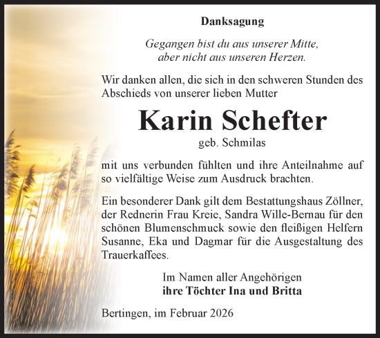 Traueranzeige von Karin Schefter von Volksstimme Altmark Ost
