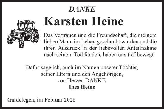 Traueranzeige von Karsten Heine von Volksstimme Altmark West