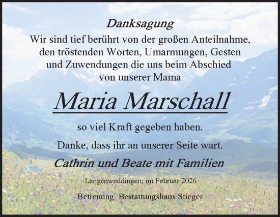 Traueranzeige von Maria Marschall von Volksstimme Oschersleben/Wanzleben