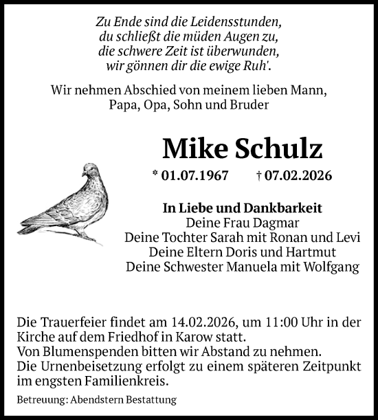 Traueranzeige von Mike Schulz von Volksstimme Burg/Genthin