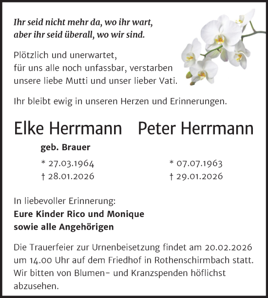 Traueranzeige von Peter Herrmann von Trauerkombi Mansfelder Land