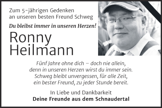 Traueranzeige von Ronny Heilmann von Trauerkombi Zeitz