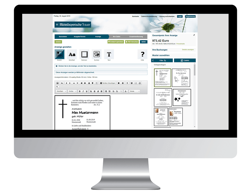 Traueranzeige Online aufgeben Traueranzeige Online aufgeben