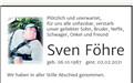 Kerze von Mutti und Vati  für Sven Föhre